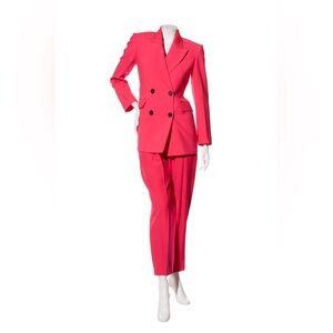 Alexander McQueen Hot Pink Wool Double-Breasted Blazer & Trousers Set – SS22